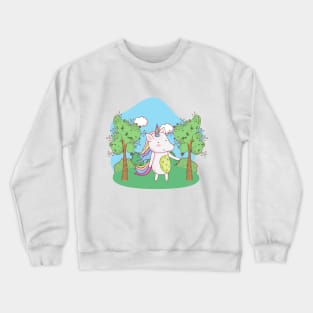 Cute Little Unicorn Standing In A Field Crewneck Sweatshirt